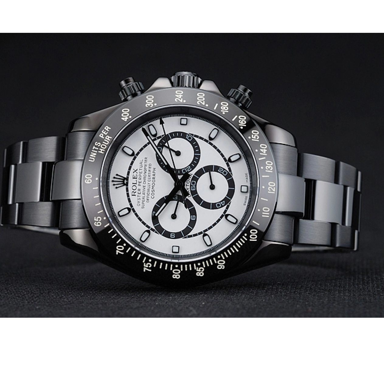 Good Copy Rolex Watches And White Rolex And Black Steel Cosmograph 1454249 Case Stainless Daytona Dial Bracelet Black 0712